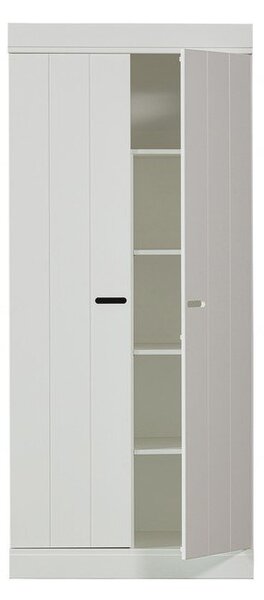 Fehér borovi fenyő ruhásszekrény 77x175 cm Connect – WOOOD