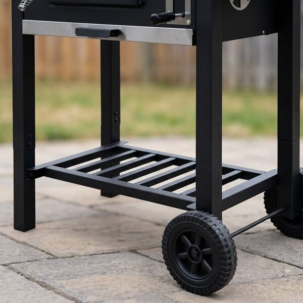 Pepita kerti Grillsütő dupla polccal 109x46x94.5cm - Fekete