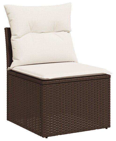 VidaXL 7 részes barna polyrattan kerti ülőgarnitúra párnákkal