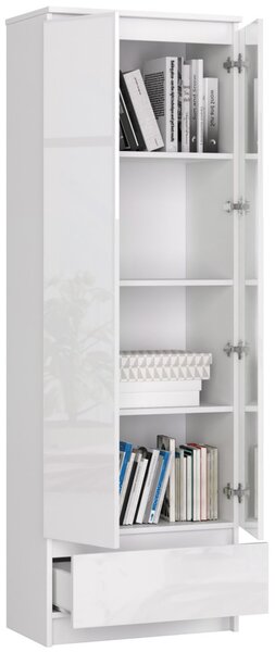 AKORD CLP Irodai Szekrény Magasfényű Fehér 60cm