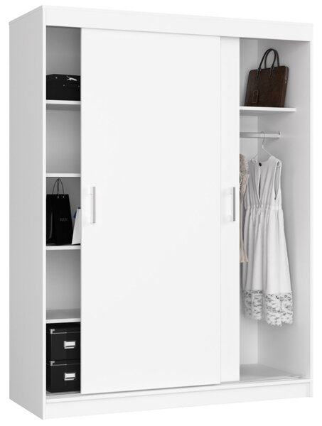 AKORD CLP MONO Tolóajtós Szekrény Laminált Fehér 150 cm