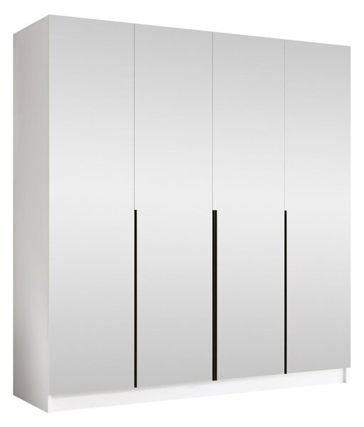 Gardróbszekrény Closico Navor III, Laminált forgácslap, 215x200x58cm, Fekete, Fehér