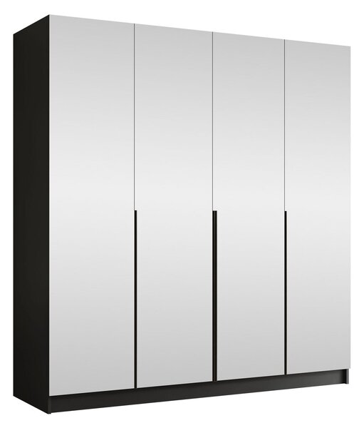 Gardróbszekrény Closico Navor III, Laminált forgácslap, 215x200x58cm, Fekete