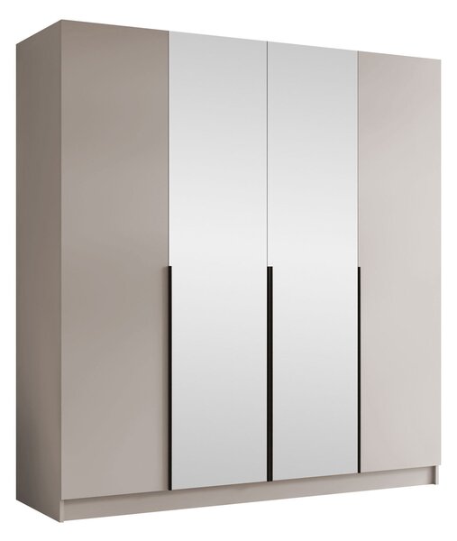 Gardróbszekrény Closico Navor II, Laminált forgácslap, 215x200x58cm, Fekete, Kasmír
