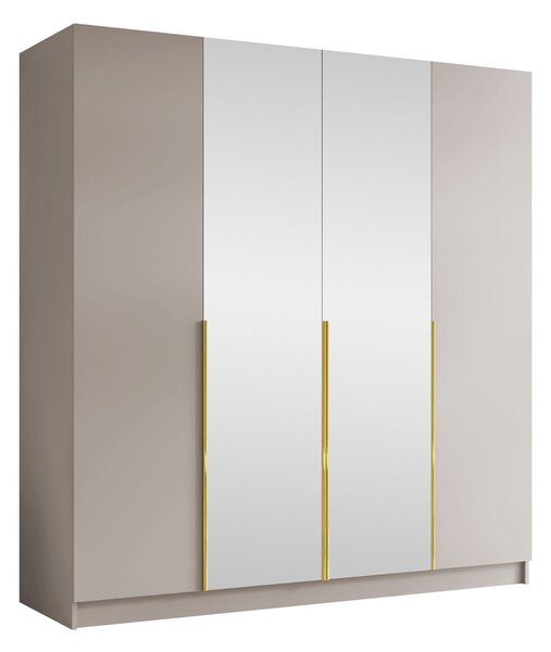 Gardróbszekrény Closico Navor II, Laminált forgácslap, 215x200x58cm, Aranysárga, Kasmír