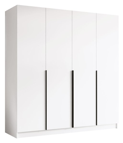 Gardróbszekrény Closico Navor I, Laminált forgácslap, 215x200x58cm, Fekete, Fehér