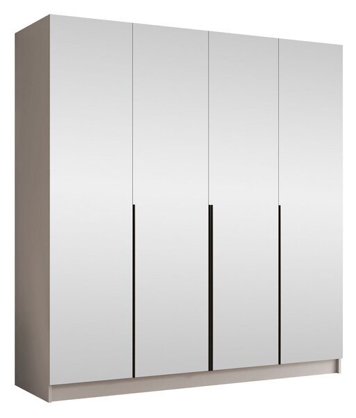 Gardróbszekrény Closico Navor III, Laminált forgácslap, 215x200x58cm, Kasmír, Fekete