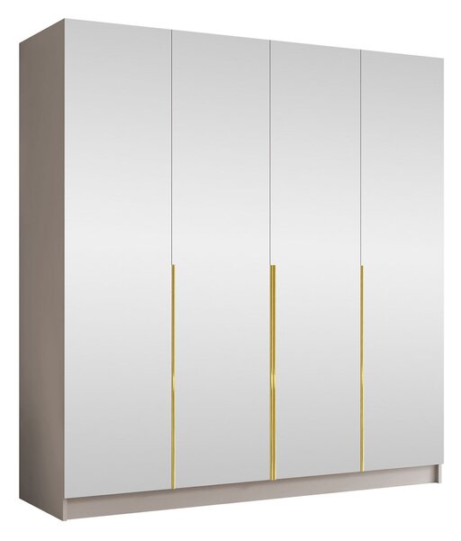 Gardróbszekrény Closico Navor III, Laminált forgácslap, 215x200x58cm, Kasmír, Aranysárga