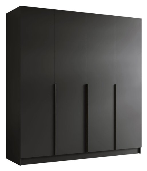 Gardróbszekrény Closico Navor I, Laminált forgácslap, 215x200x58cm, Fekete