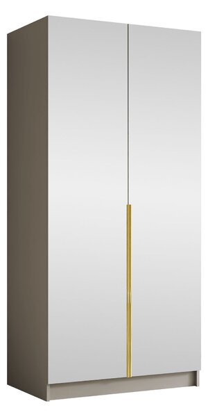Gardróbszekrény Closico Staton III, Laminált forgácslap, 215x100x58cm, Kasmír, Aranysárga