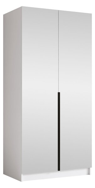Gardróbszekrény Closico Staton III, Laminált forgácslap, 215x100x58cm, Fehér, Fekete