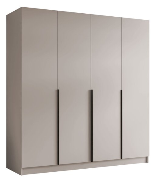 Gardróbszekrény Closico Navor I, Laminált forgácslap, 215x200x58cm, Kasmír, Fekete