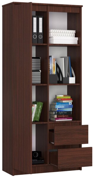 AKORD CLP R11 Irodai Könyvespolc Wenge Laminált 2 Fiókos