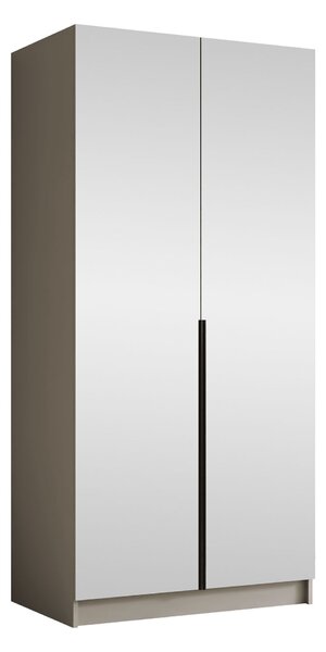 Gardróbszekrény Closico Staton III, Laminált forgácslap, 215x100x58cm, Kasmír, Fekete