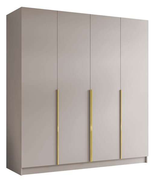 Gardróbszekrény Closico Navor I, Laminált forgácslap, 215x200x58cm, Kasmír, Aranysárga