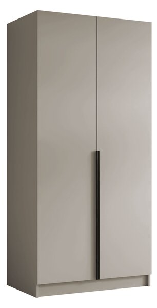 Gardróbszekrény Closico Staton I, Laminált forgácslap, 215x100x58cm, Kasmír, Fekete