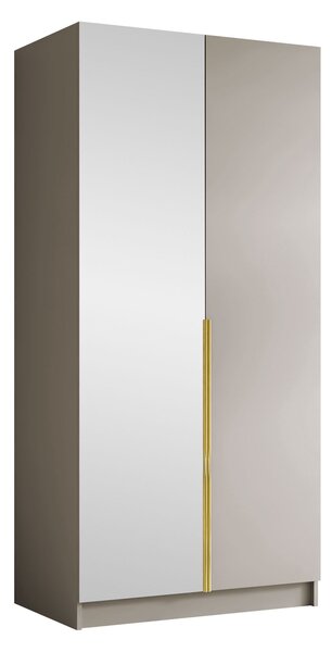 Gardróbszekrény Closico Staton II, Laminált forgácslap, 215x100x58cm, Kasmír, Aranysárga