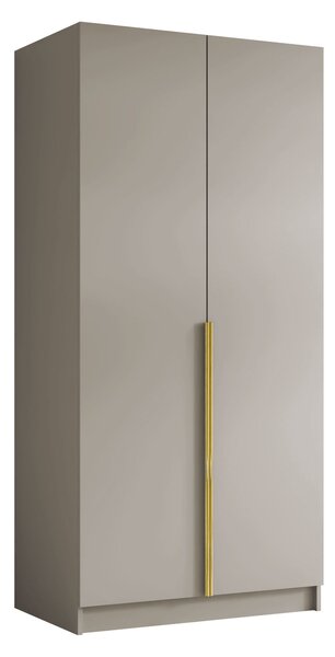 Gardróbszekrény Closico Staton I, Laminált forgácslap, 215x100x58cm, Kasmír, Aranysárga