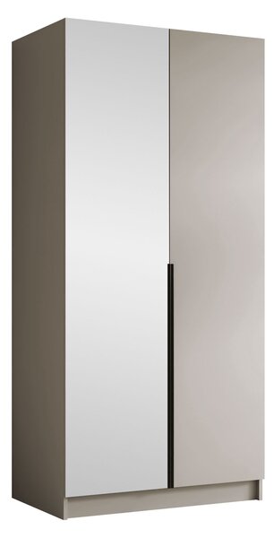 Gardróbszekrény Closico Staton II, Laminált forgácslap, 215x100x58cm, Kasmír, Fekete