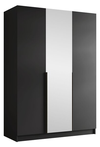 Gardróbszekrény Closico Decoron II, Laminált forgácslap, 215x150x58cm, Fekete