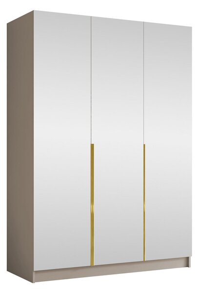 Gardróbszekrény Closico Decoron III, Laminált forgácslap, 215x150x58cm, Kasmír, Aranysárga