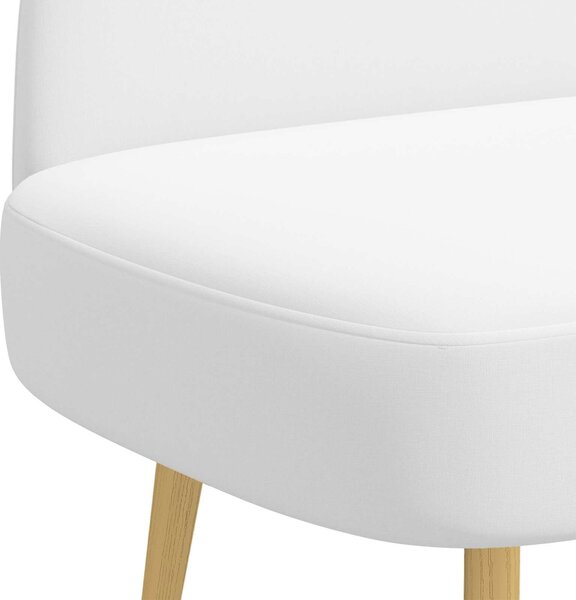 VidaXL Kárpitozott pad háttámlával Fehér 110 x 60 x 76 cm