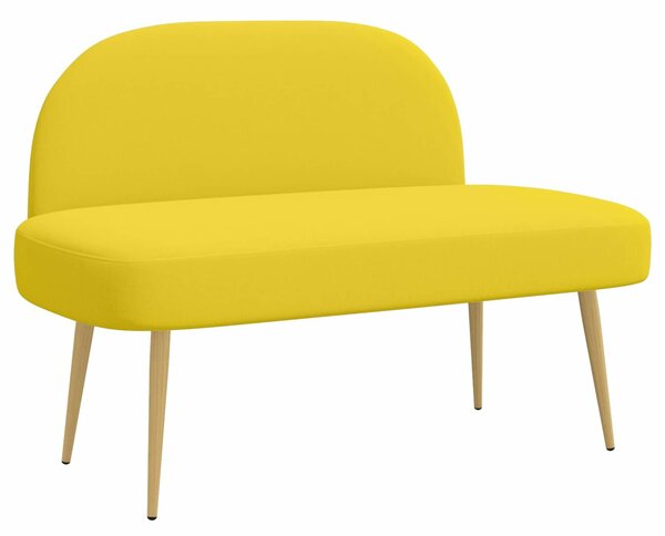 VidaXL Kárpitozott pad háttámlával Halványsárga 110 x 60 x 76 cm