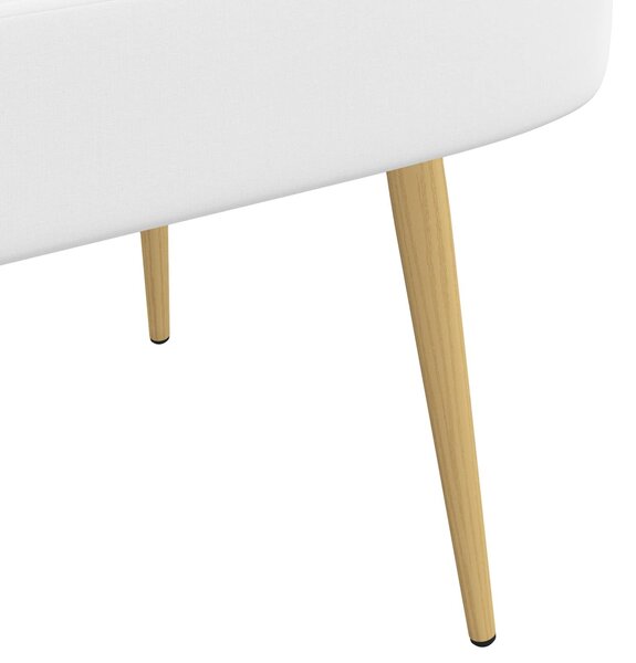VidaXL Kárpitozott pad háttámlával Fehér 110 x 60 x 76 cm