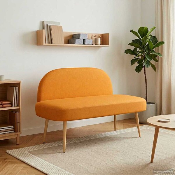 VidaXL Kárpitozott pad háttámlával Sötétsárga 110 x 60 x 76 cm