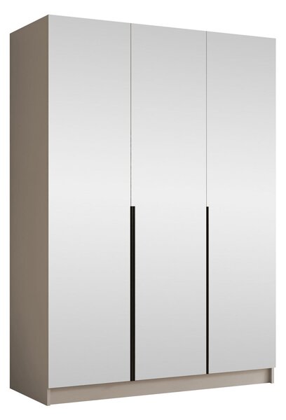 Gardróbszekrény Closico Decoron III, Laminált forgácslap, 215x150x58cm, Fekete, Kasmír