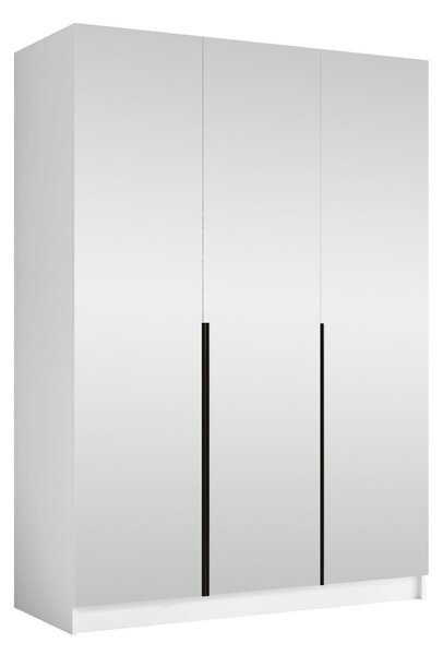 Gardróbszekrény Closico Decoron III, Laminált forgácslap, 215x150x58cm, Fehér, Fekete
