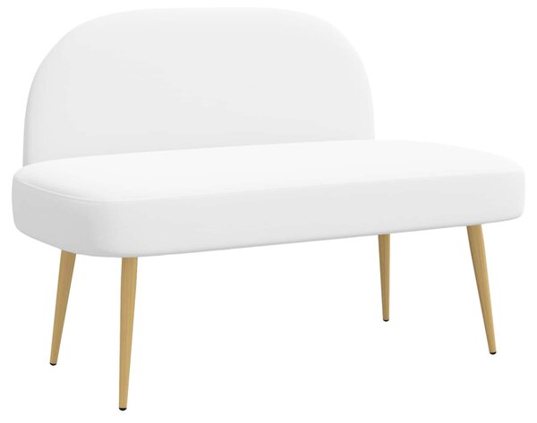 VidaXL Kárpitozott pad háttámlával Fehér 110 x 60 x 76 cm