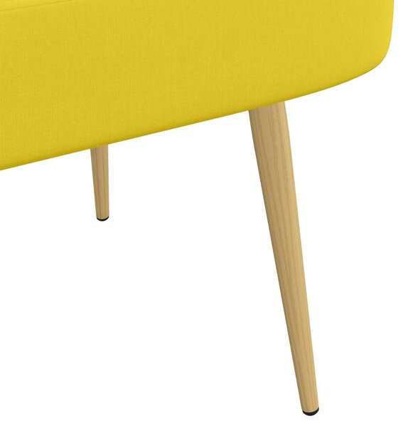 VidaXL Kárpitozott pad háttámlával Halványsárga 110 x 60 x 76 cm