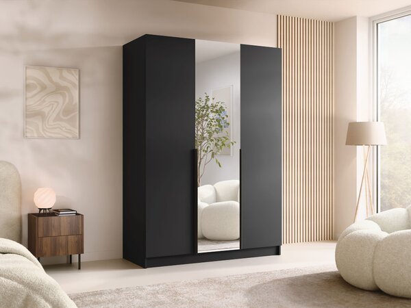 Gardróbszekrény Closico Decoron II, Laminált forgácslap, 215x150x58cm, Fekete
