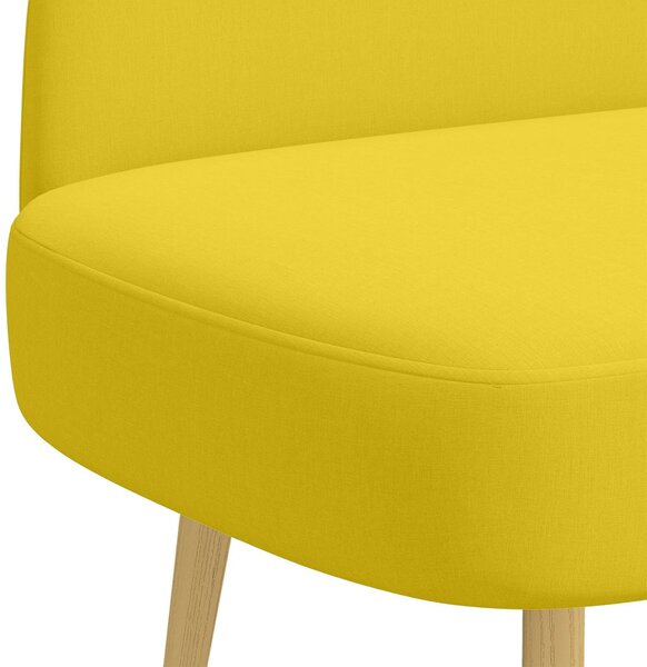 VidaXL Kárpitozott pad háttámlával Halványsárga 110 x 60 x 76 cm