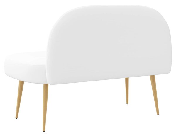 VidaXL Kárpitozott pad háttámlával Fehér 110 x 60 x 76 cm