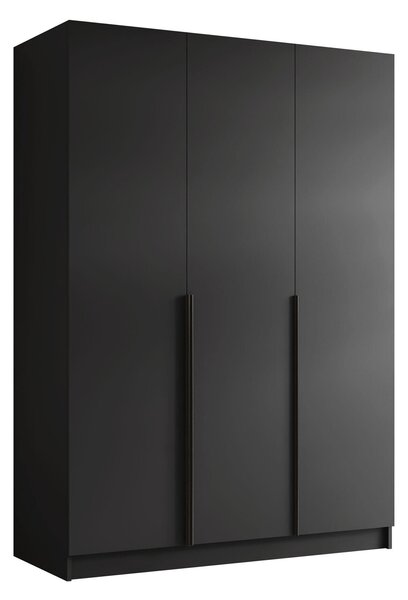 Gardróbszekrény Closico Decoron I, Laminált forgácslap, 215x150x58cm, Fekete