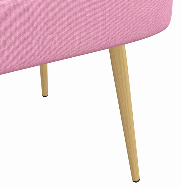 VidaXL Kárpitozott pad háttámlával Rózsaszín 110 x 60 x 76 cm