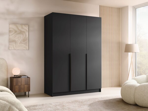 Gardróbszekrény Closico Decoron I, Laminált forgácslap, 215x150x58cm, Fekete