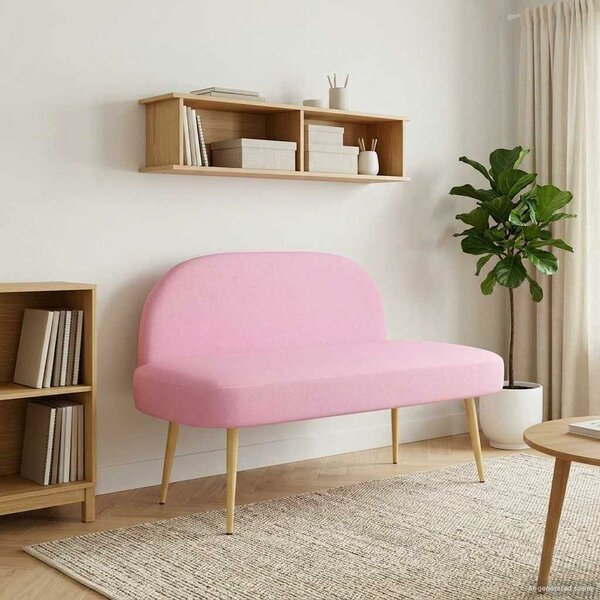 VidaXL Kárpitozott pad háttámlával Rózsaszín 110 x 60 x 76 cm