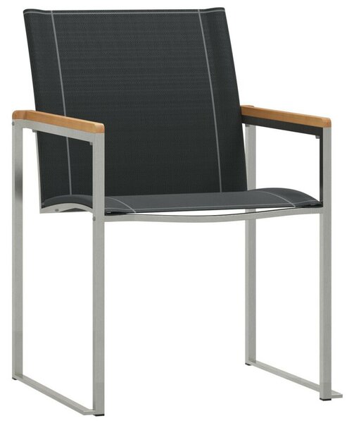 5 Részes Kert Étkező Szett Tömör Akácfából, Kültéri Étkező Asztal 90x90x74.5 cm Tömör Akácfából