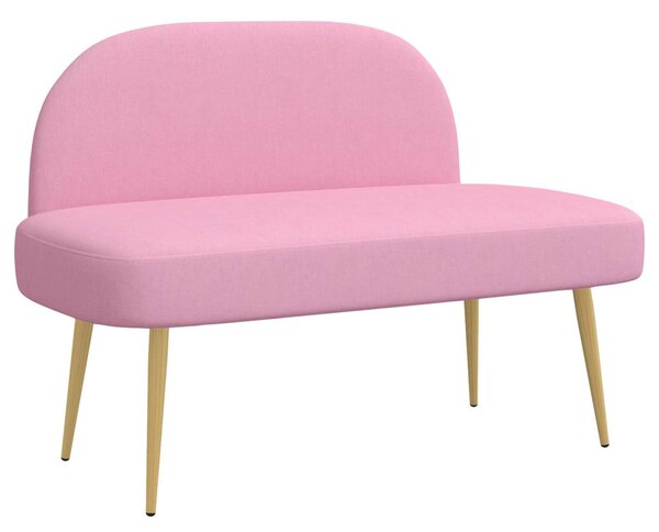 VidaXL Kárpitozott pad háttámlával Rózsaszín 110 x 60 x 76 cm