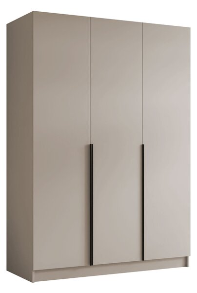 Gardróbszekrény Closico Decoron I, Laminált forgácslap, 215x150x58cm, Kasmír, Fekete