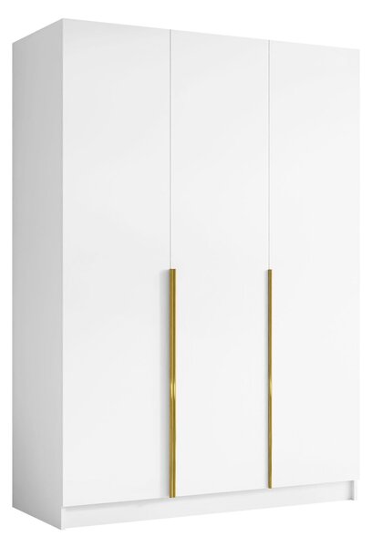 Gardróbszekrény Closico Decoron I, Laminált forgácslap, 215x150x58cm, Aranysárga, Fehér