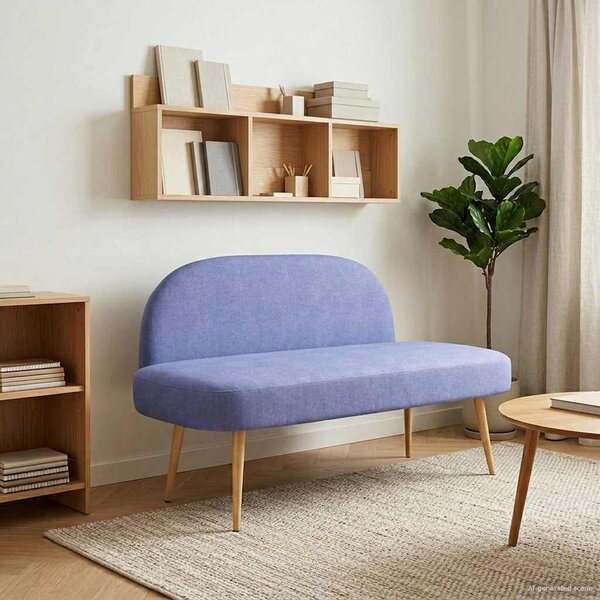 VidaXL Kárpitozott pad háttámlával Farmerkék 110 x 60 x 76 cm