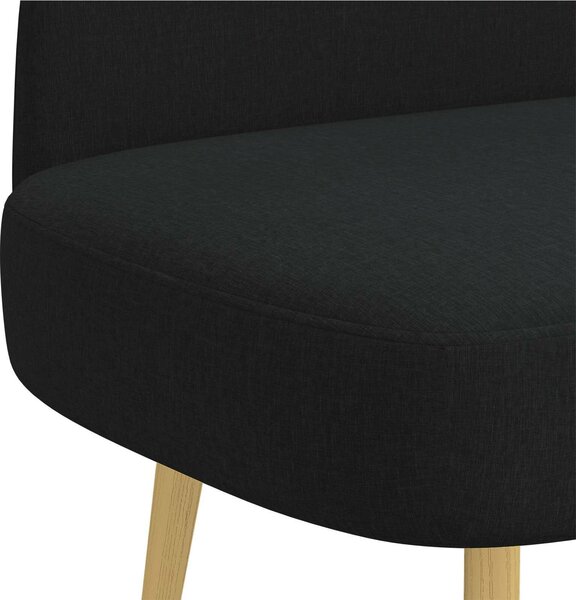 VidaXL Kárpitozott pad háttámlával Fekete 110 x 60 x 76 cm
