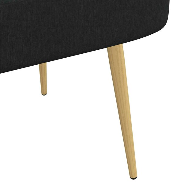 VidaXL Kárpitozott pad háttámlával Fekete 110 x 60 x 76 cm