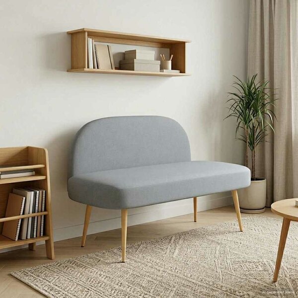 VidaXL Kárpitozott pad háttámlával Világosszürke 110 x 60 x 76 cm