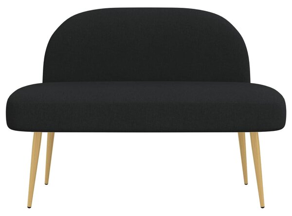 VidaXL Kárpitozott pad háttámlával Fekete 110 x 60 x 76 cm