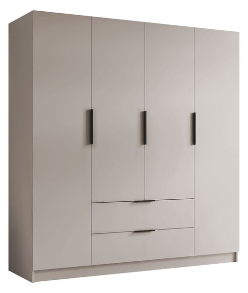 Gardróbszekrény Closico Cadron I, Laminált forgácslap, 216x200x60cm, Fekete, Kasmír